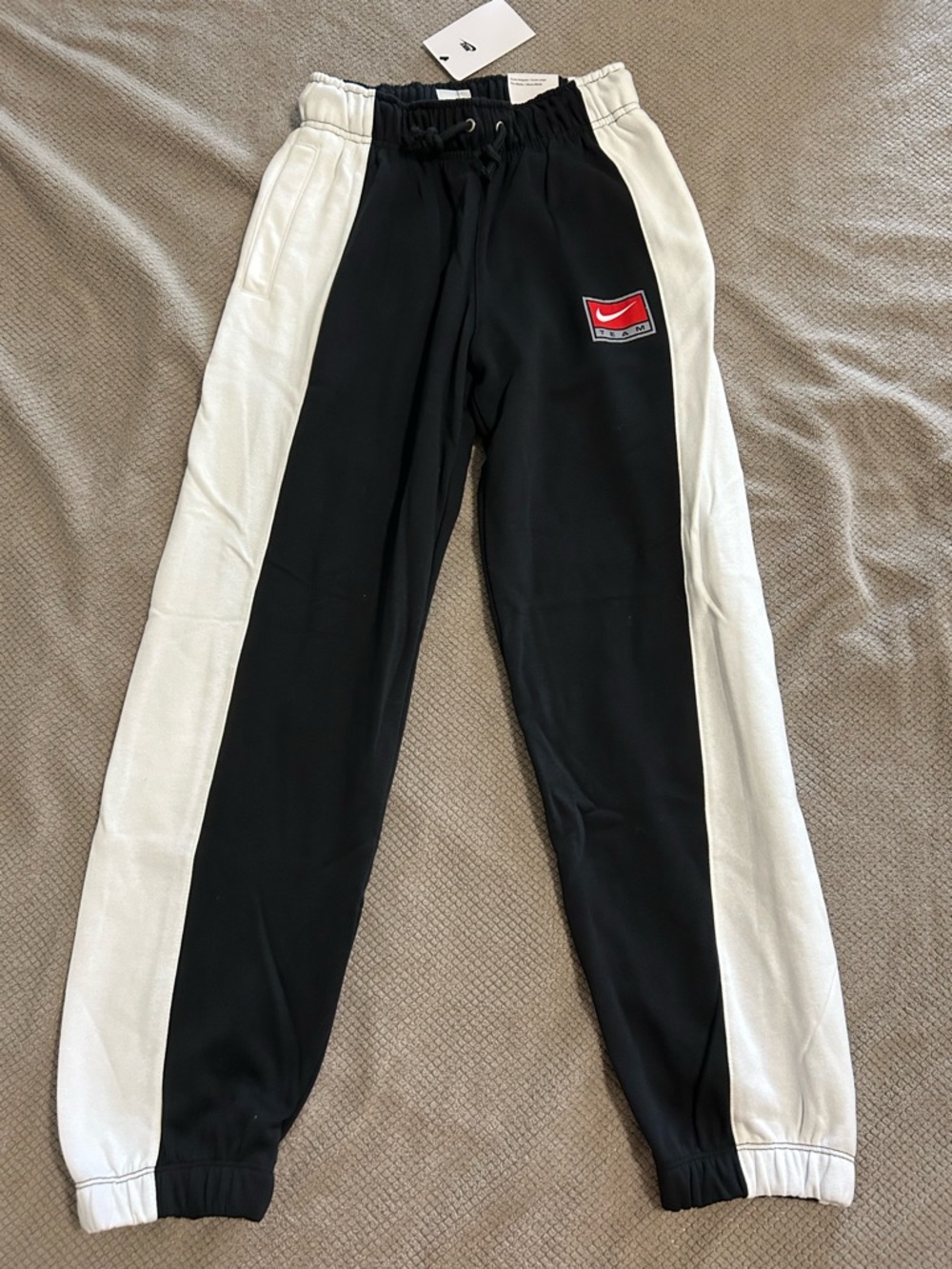 Women’s Nike Black and White Colorblock Jogger Pants